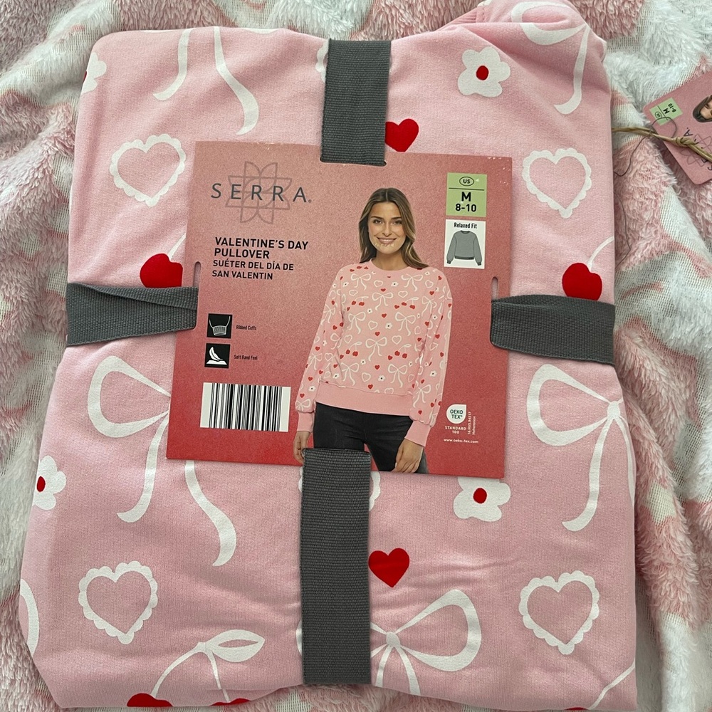 Serra Pink Heart and Bow Hoodie